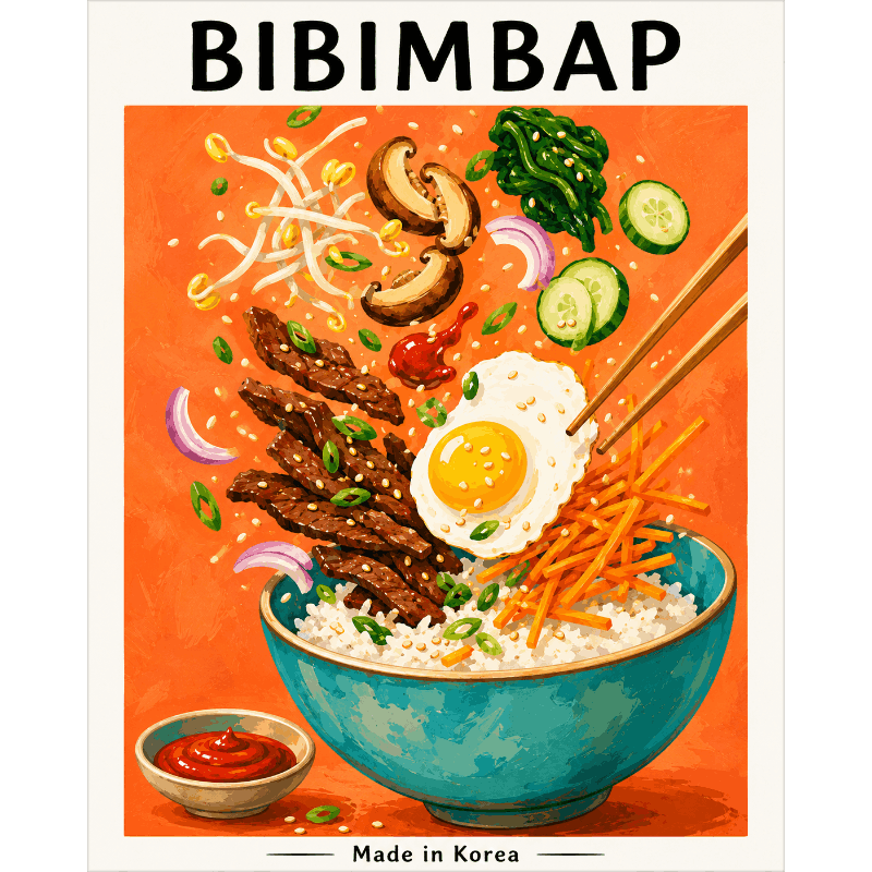 Korean Bibimbap | Paint by Number- Paint by Numbers