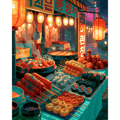Korean Street Food | Paint by Number- Paint by Numbers