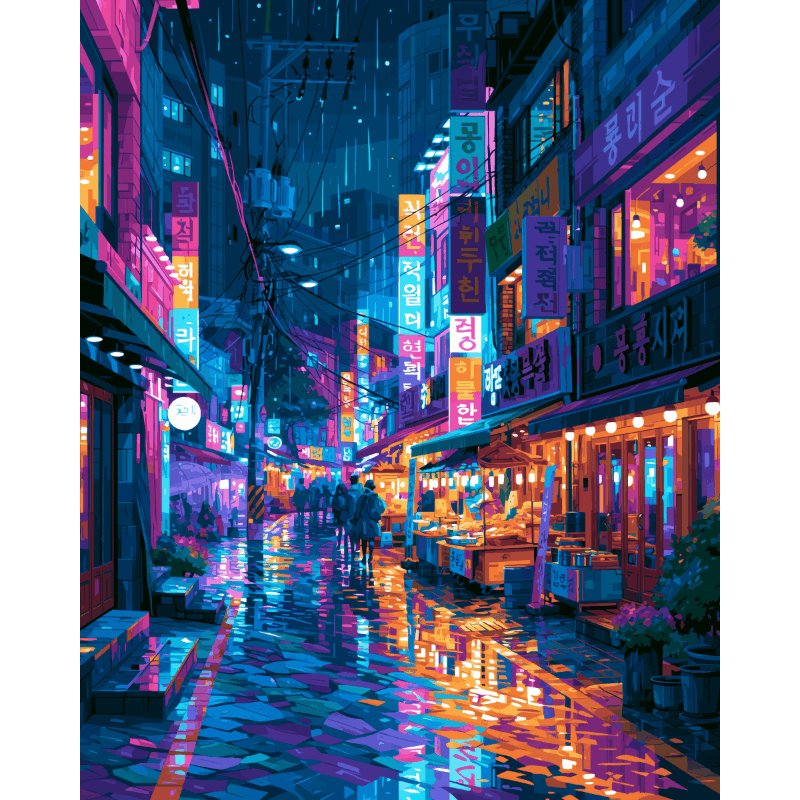 Electric Night | Paint by Number- Paint by Numbers