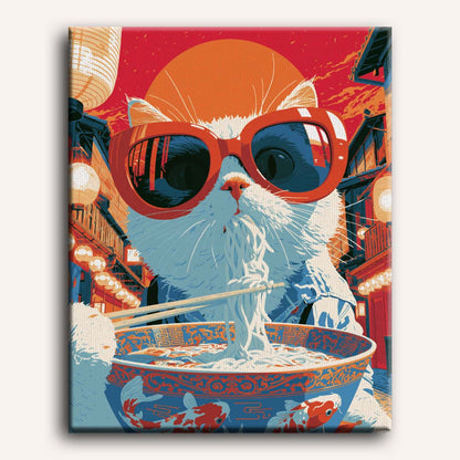 Moonlit Noodle House | Paint by Number