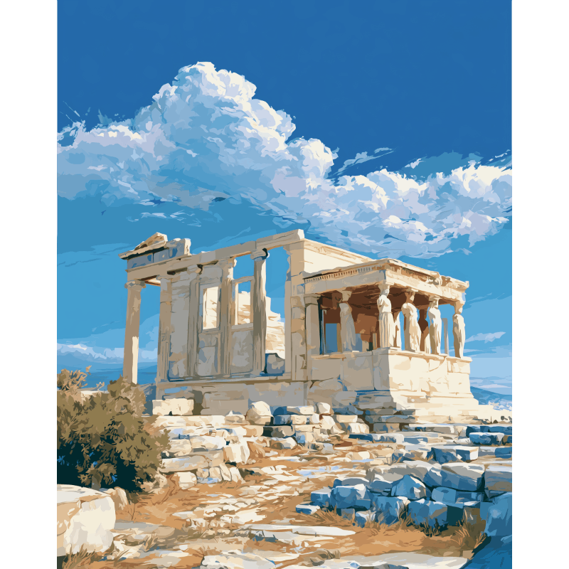 Caryatids in Light | Paint by Number- Paint by Numbers