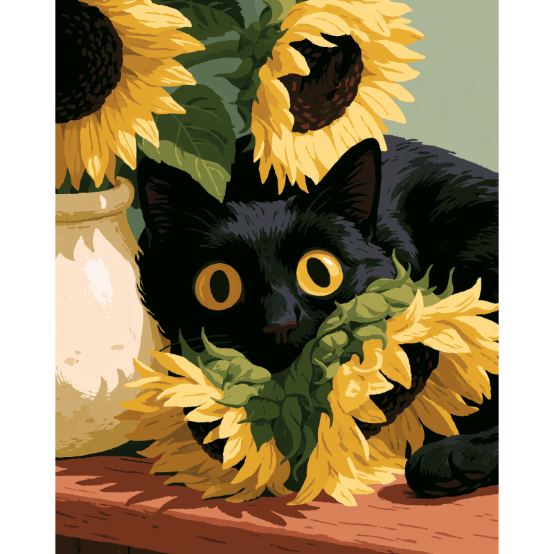 Golden-Eyed Mischief | Paint by Number- Paint by Numbers