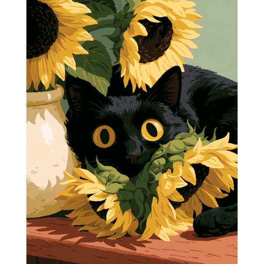 Golden-Eyed Mischief | Paint by Number- Paint by Numbers