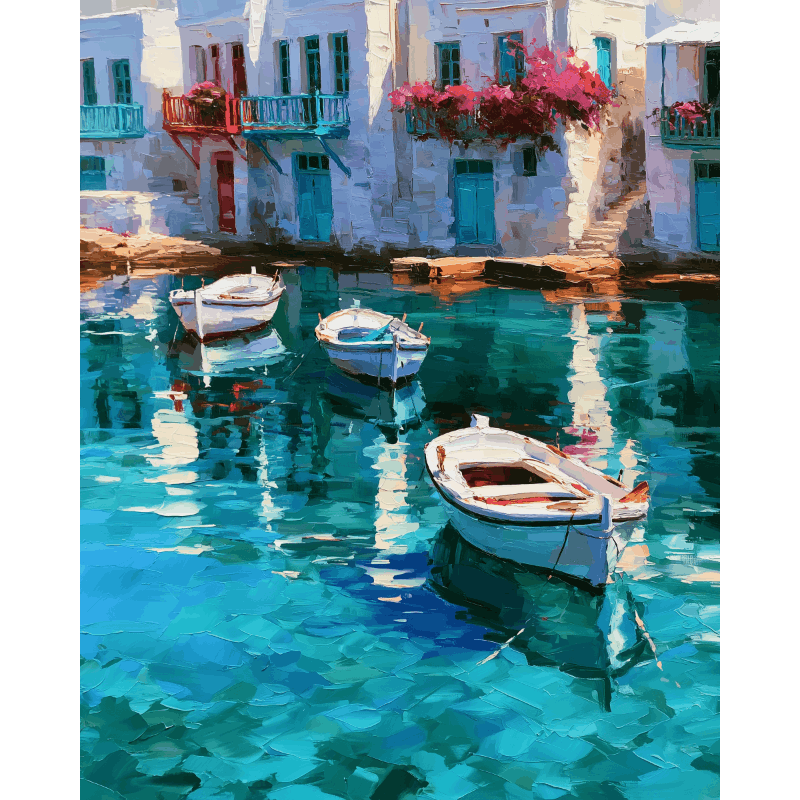 Cycladic Reflections | Paint by Number- Paint by Numbers