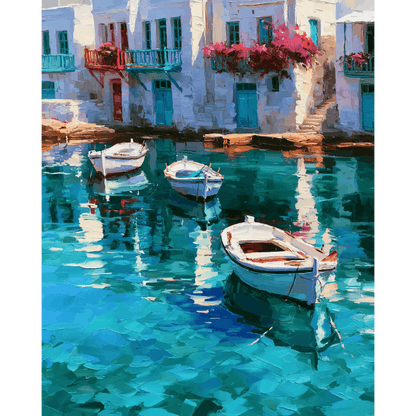 Cycladic Reflections | Paint by Number- Paint by Numbers