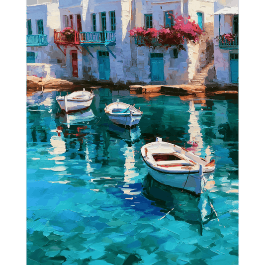Cycladic Reflections | Paint by Number- Paint by Numbers