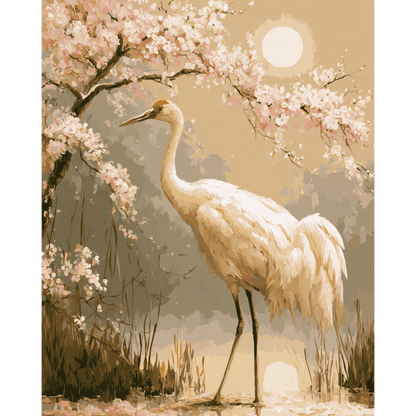 Graceful Crane | Paint by Number- Paint by Numbers