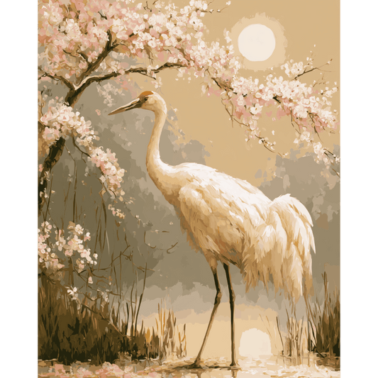 Graceful Crane | Paint by Number- Paint by Numbers