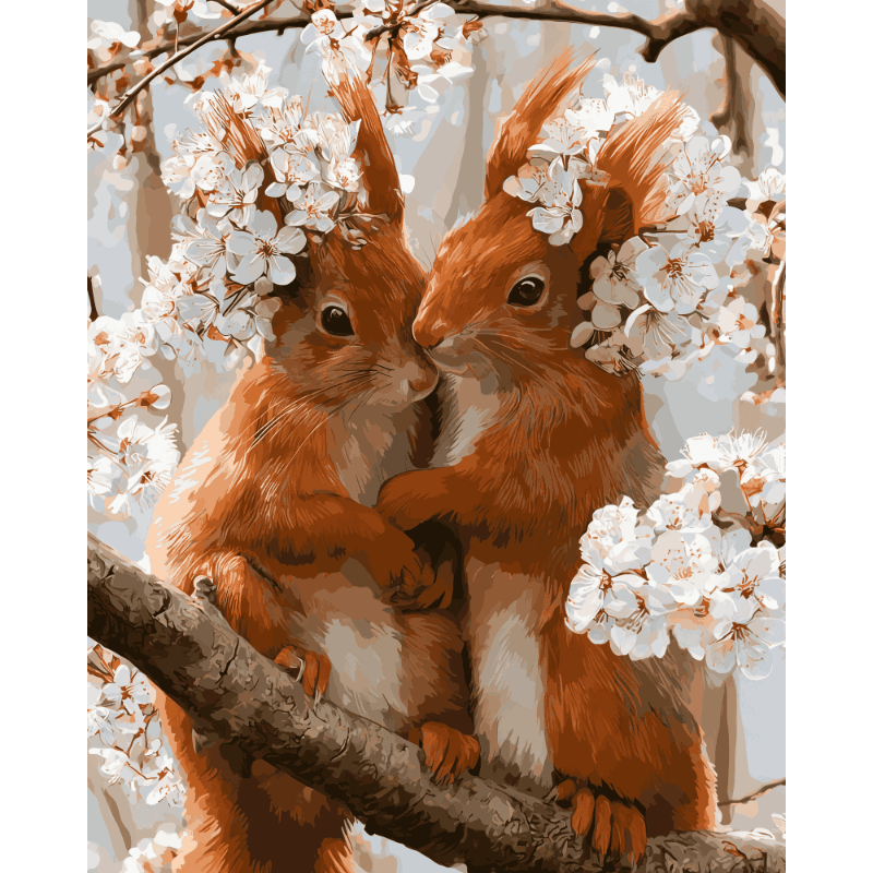 Blossom Cuddles | Paint by Number- Paint by Numbers