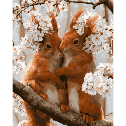 Blossom Cuddles | Paint by Number- Paint by Numbers