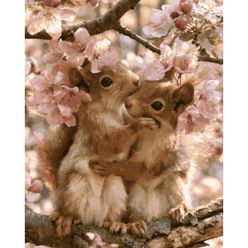 Blossom Sweethearts | Paint by Number- Paint by Numbers