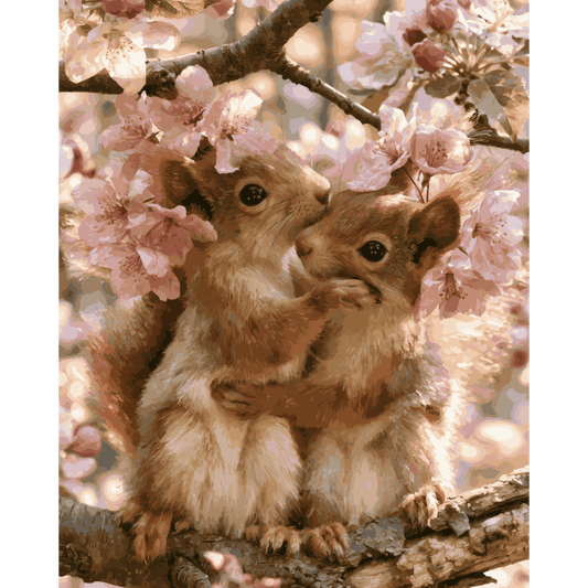 Blossom Sweethearts | Paint by Number- Paint by Numbers