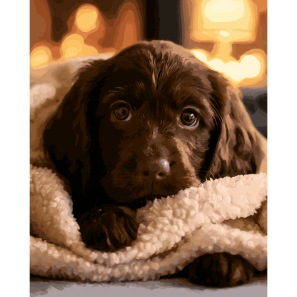Chocolate Labrador Pup | Paint by Number- Paint by Numbers