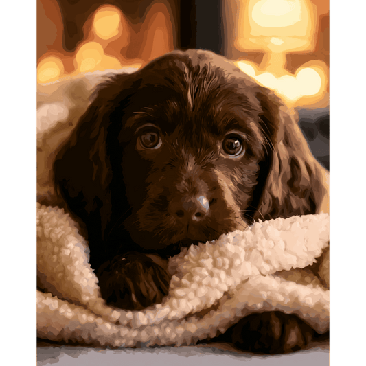 Chocolate Labrador Pup | Paint by Number- Paint by Numbers