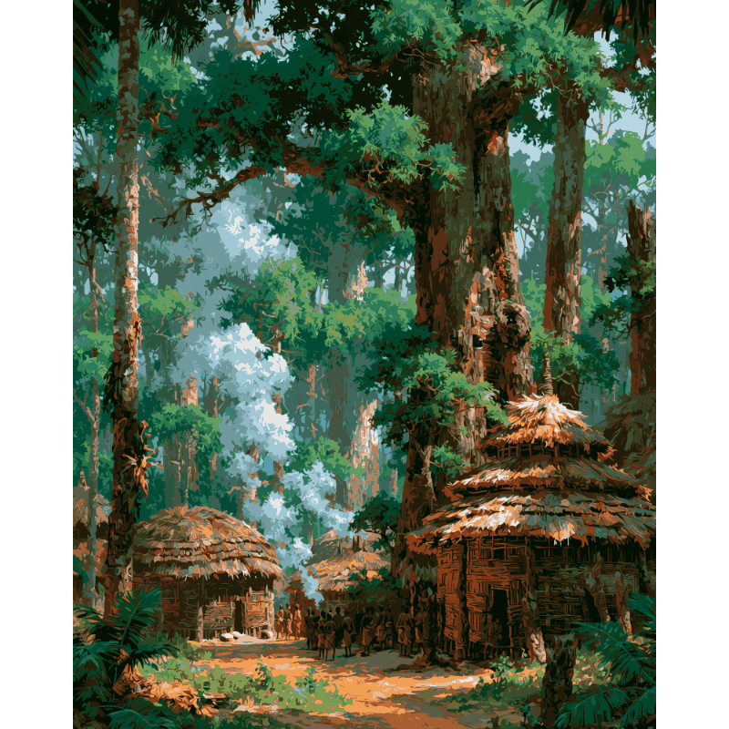 Forest Village | Paint by Number- Paint by Numbers