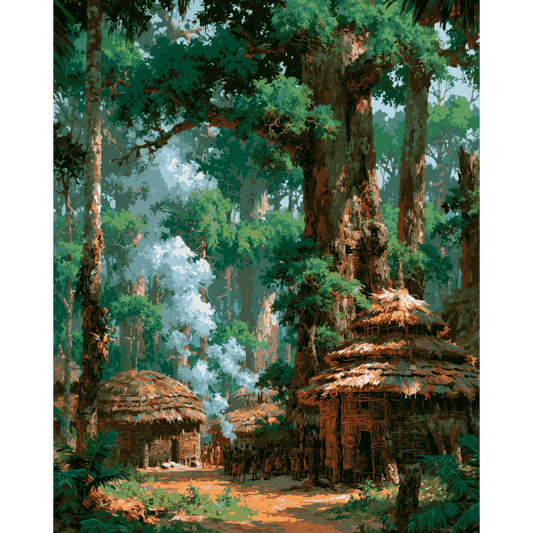 Forest Village | Paint by Number- Paint by Numbers