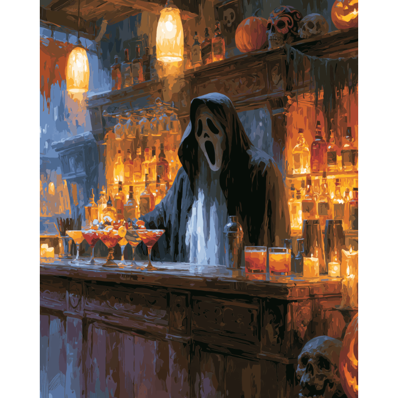 Haunted Happy Hour | Paint by Number- Paint by Numbers