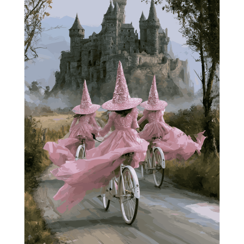 Pink Magic Ride | Paint by Number- Paint by Numbers