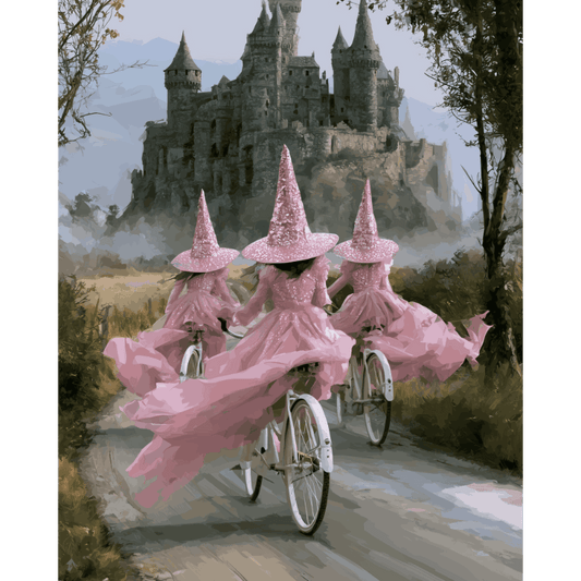Pink Magic Ride | Paint by Number- Paint by Numbers