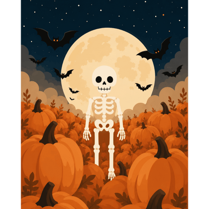 Pumpkin Skeleton | Paint by Number- Paint by Numbers