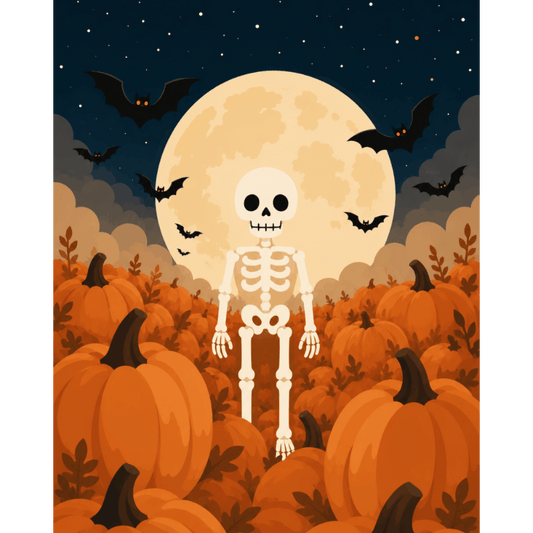 Pumpkin Skeleton | Paint by Number- Paint by Numbers