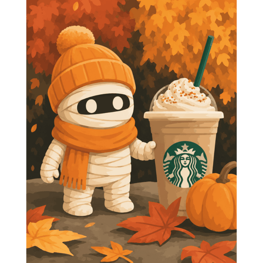 Pumpkin Spice Mummy | Paint by Number- Paint by Numbers