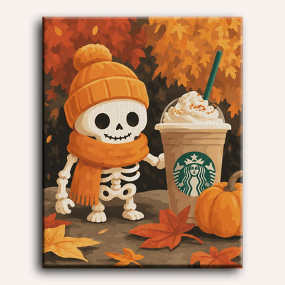 Pumpkin Spice Skeleton | Paint by Number