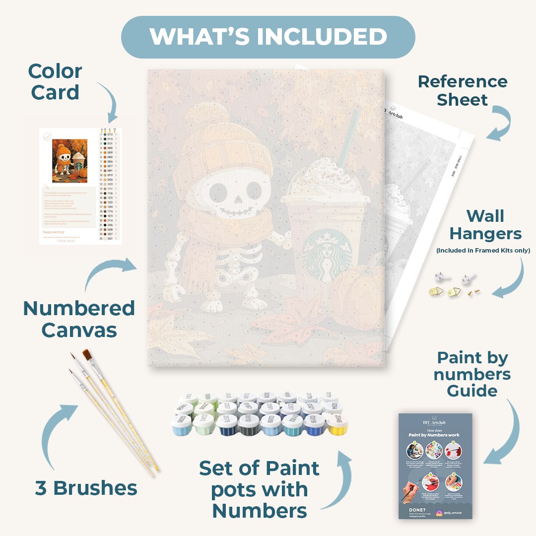 Pumpkin Spice Skeleton | Paint by Number