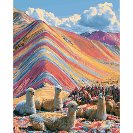 Rainbow Mountain - Peru | Paint by Number- Paint by Numbers