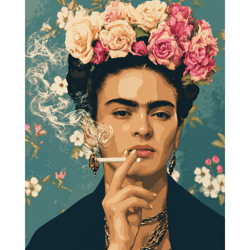 Smoking Frida | Paint by Number- Paint by Numbers