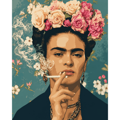 Smoking Frida | Paint by Number- Paint by Numbers