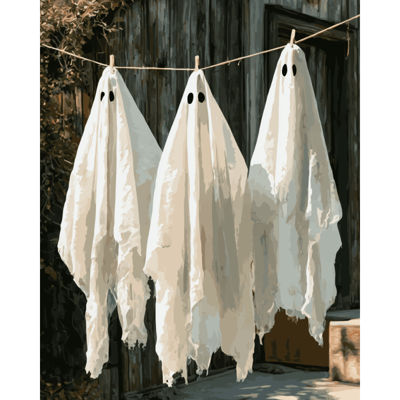 Ghostly Laundry | Måla efter nummer