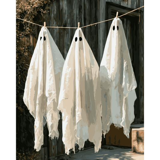 Ghostly Laundry | Paint by Number