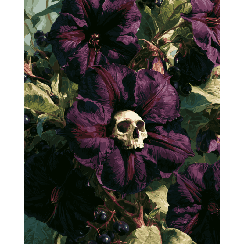 Gothic Nightshade Flower | Paint by Number