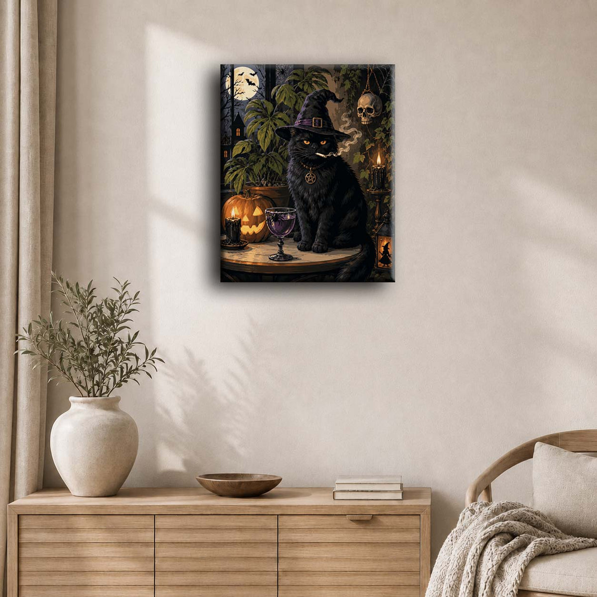 Chat Grincheux Halloween | Peinture à numéros
