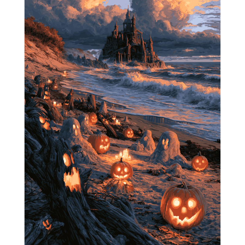 Haunted Castle Beach | Paint by Number