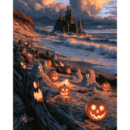 Haunted Castle Beach | Paint by Number