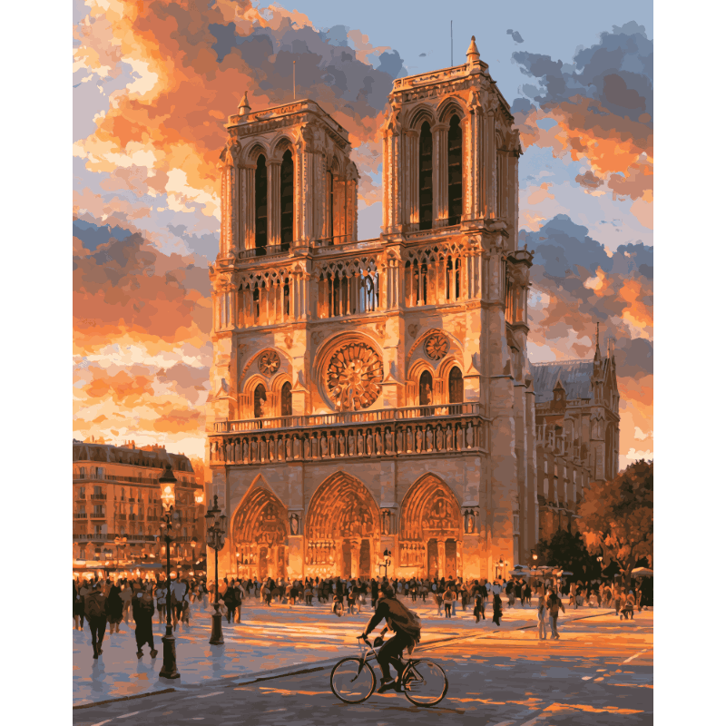 Notre-Dame Sunset | Paint by Number