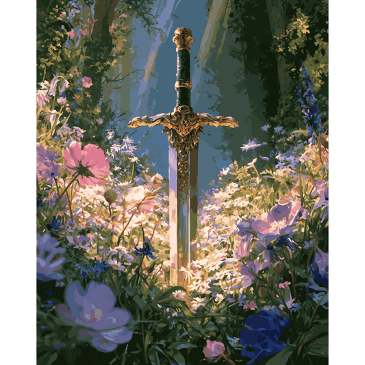 Excalibur en Fleur | Peinture par numéros