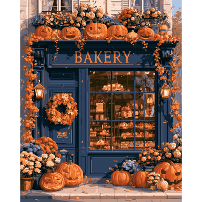 The Halloween Bakery | Paint by Number - Paint by numbers