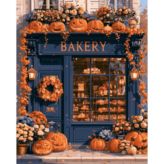 The Halloween Bakery | Paint by Number - Paint by numbers