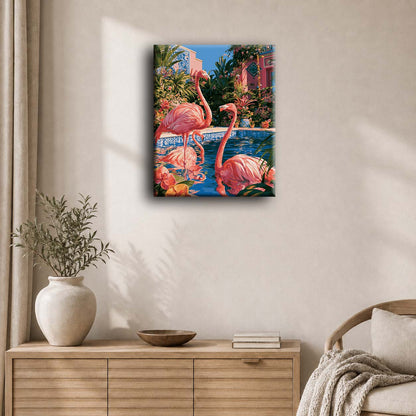 Flamingo Oasis | Dipingi con i numeri