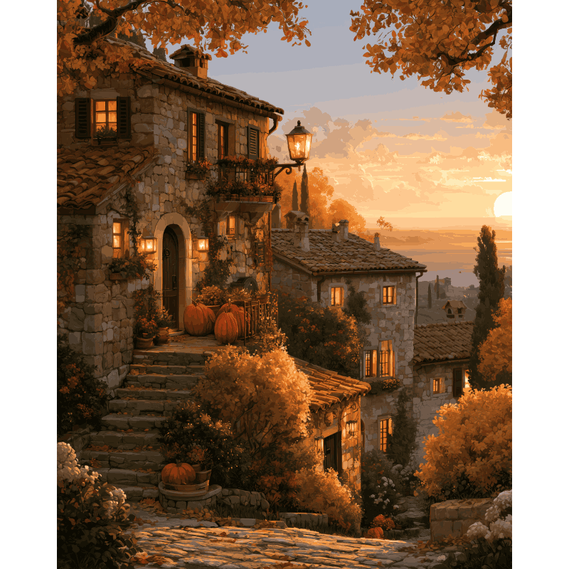 Tuscan Autumn Glow | Paint by Number - Paint by numbers