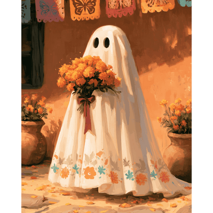 Festive Ghost | Paint by Number - Paint by numbers