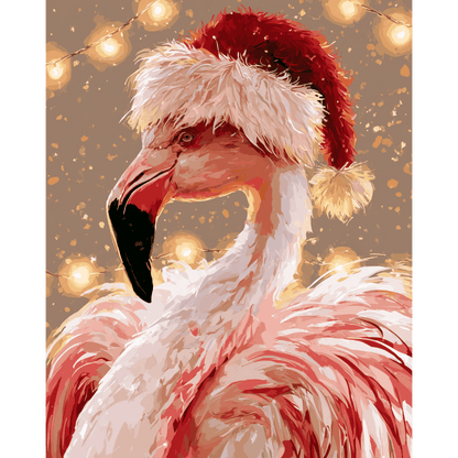 Festive Flamingo | Paint by Number - Paint by numbers
