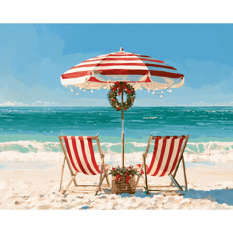 Christmas in Paradise | Paint by Number - Paint by numbers