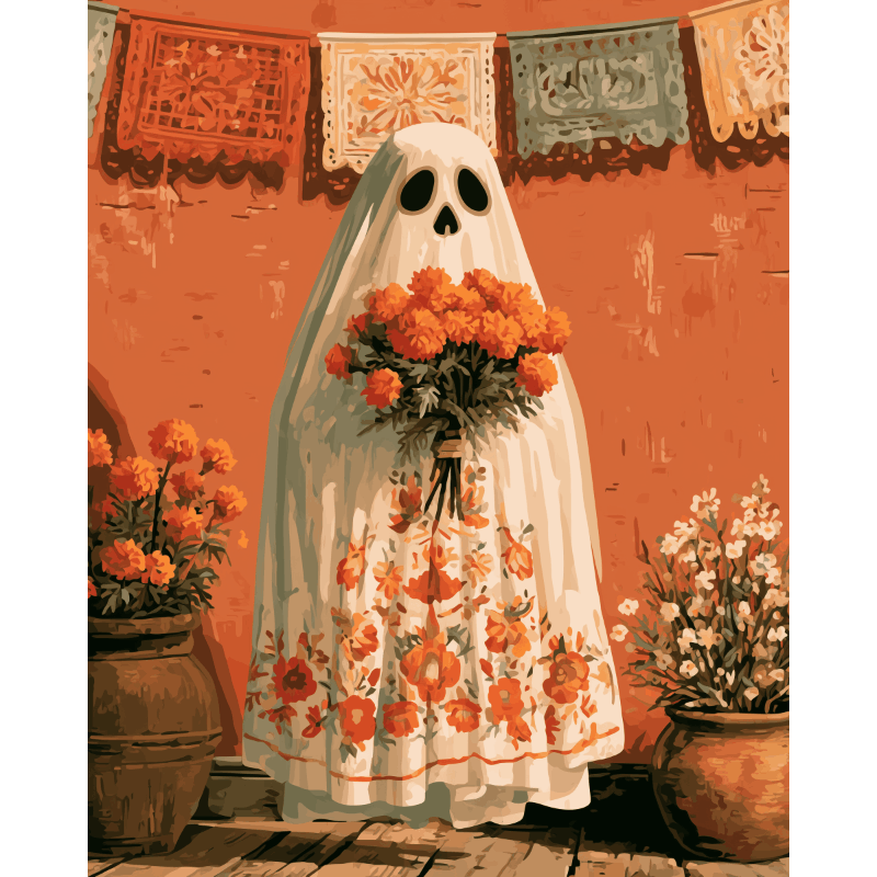 Mexican Ghost | Paint by Number - Paint by numbers