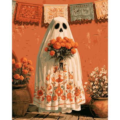 Mexican Ghost | Paint by Number - Paint by numbers