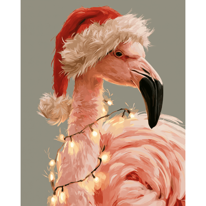 Pink Christmas Spirit | Paint by Number - Paint by numbers