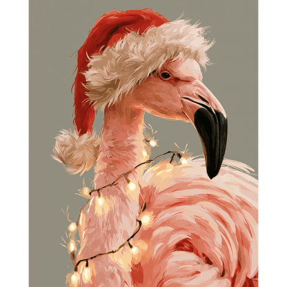 Pink Christmas Spirit | Paint by Number - Paint by numbers